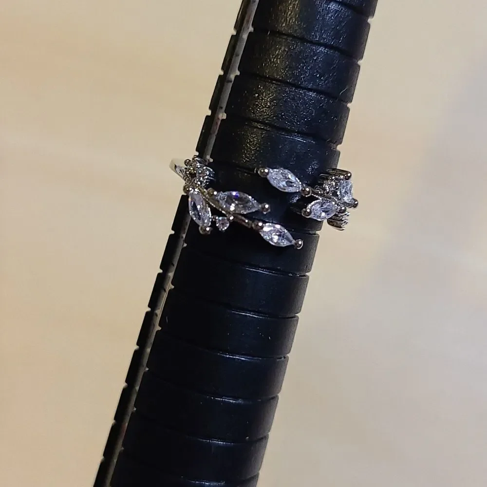 STERLING SILVER PLATED Rhinestone ring
